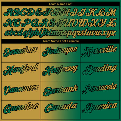 Custom Kelly Green Old Gold-Black 3D Gradient Fashion Performance Polo Shirt