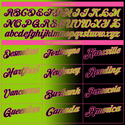 Custom Black Neon Green-Pink 3D Gradient Fashion Performance Polo Shirt