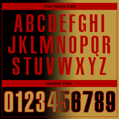 Custom Black Old Gold-Red 3D Gradient Fashion Performance Polo Shirt