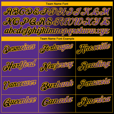 Custom Black Purple-Gold 3D Gradient Fashion Performance Polo Shirt