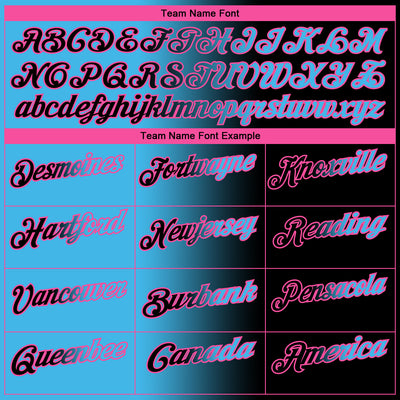 Custom Black Sky Blue-Pink 3D Gradient Fashion Performance Polo Shirt