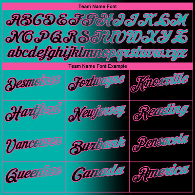 Custom Black Aqua-Pink 3D Gradient Fashion Performance Polo Shirt