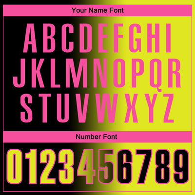 Custom Black Neon Yellow-Pink 3D Gradient Fashion Performance Polo Shirt