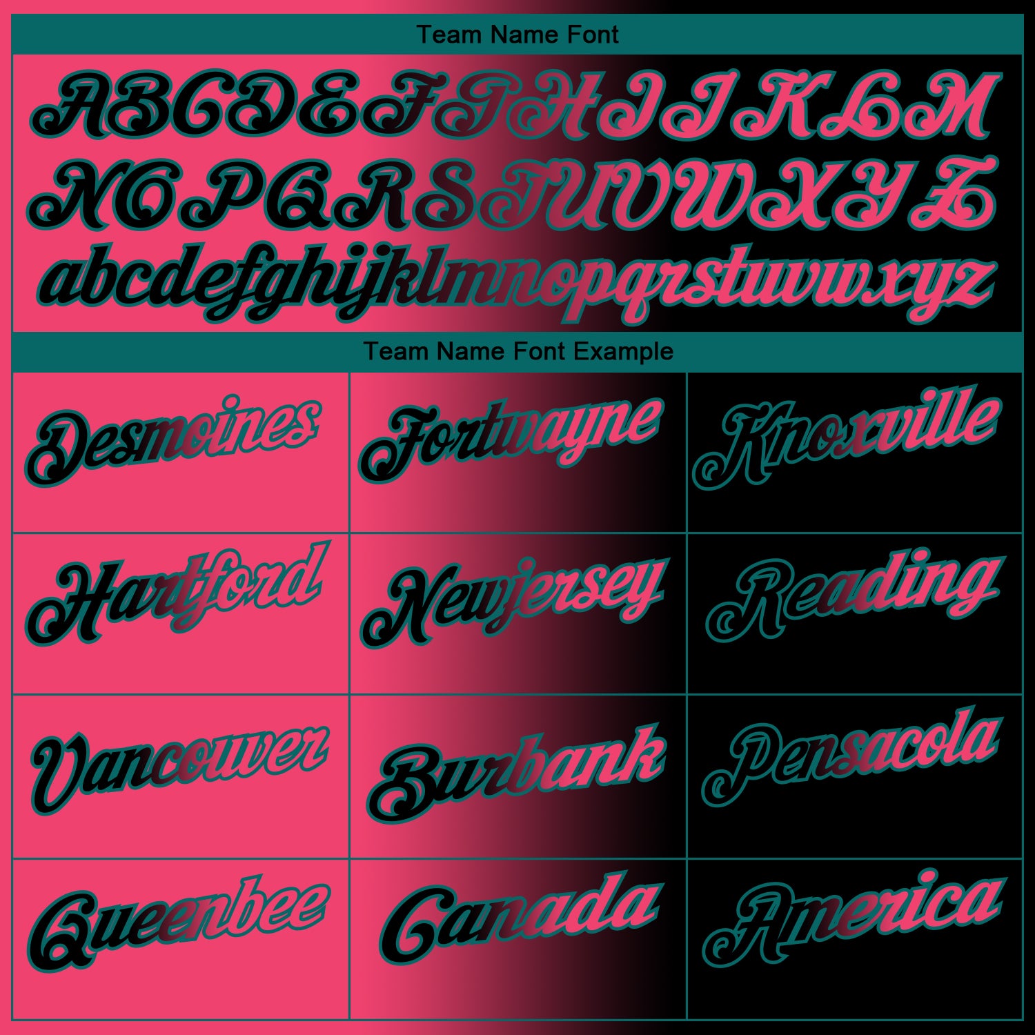 Custom Black Neon Pink-Teal 3D Gradient Fashion Performance Polo Shirt