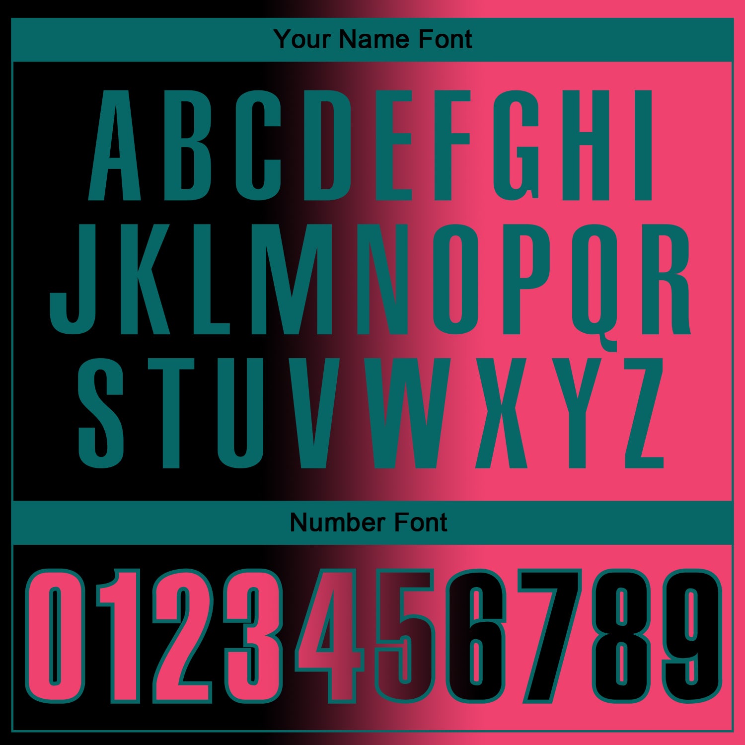 Custom Black Neon Pink-Teal 3D Gradient Fashion Performance Polo Shirt