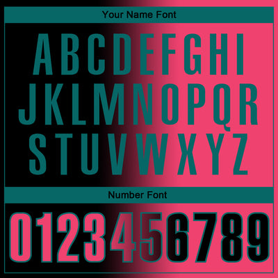 Custom Black Neon Pink-Teal 3D Gradient Fashion Performance Polo Shirt