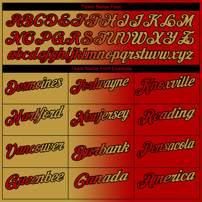 Custom Red Old Gold-Black 3D Gradient Fashion Performance Polo Shirt