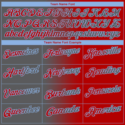 Custom Red Steel Gray-Light Blue 3D Gradient Fashion Performance Polo Shirt