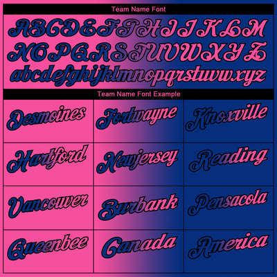 Custom Royal Pink-Black 3D Gradient Fashion Performance Polo Shirt