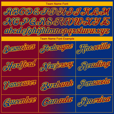 Custom Royal Maroon-Gold 3D Gradient Fashion Performance Polo Shirt