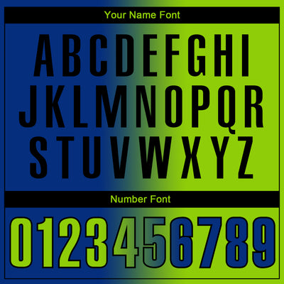 Custom Royal Neon Green-Black 3D Gradient Fashion Performance Polo Shirt