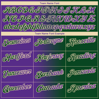 Custom Green Purple-Cream 3D Gradient Fashion Performance Polo Shirt