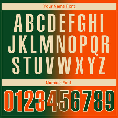 Custom Green Orange-Cream 3D Gradient Fashion Performance Polo Shirt