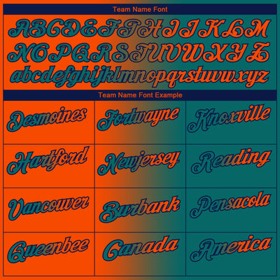 Custom Teal Orange-Navy 3D Gradient Fashion Performance Polo Shirt