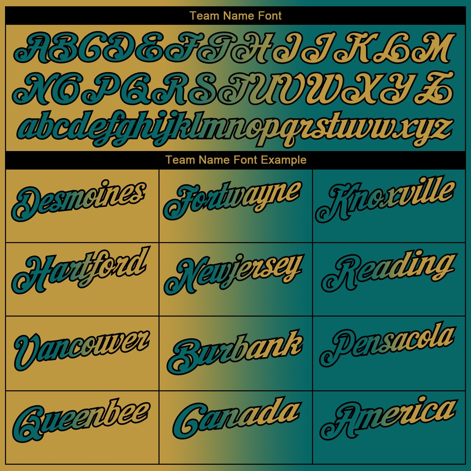 Custom Teal Old Gold-Black 3D Gradient Fashion Performance Polo Shirt