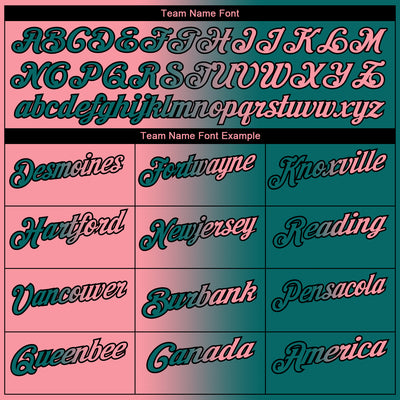 Custom Teal Medium Pink-Black 3D Gradient Fashion Performance Polo Shirt