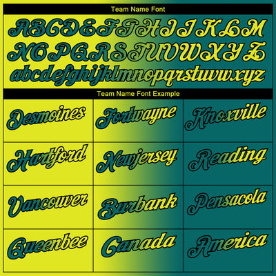 Custom Teal Neon Yellow-Black 3D Gradient Fashion Performance Polo Shirt