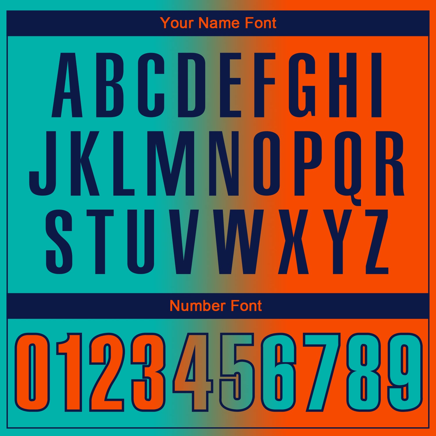 Custom Aqua Orange-Navy 3D Gradient Fashion Performance Polo Shirt