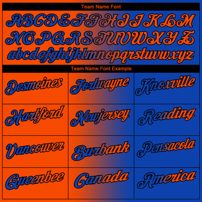 Custom Thunder Blue Orange-Black 3D Gradient Fashion Performance Polo Shirt