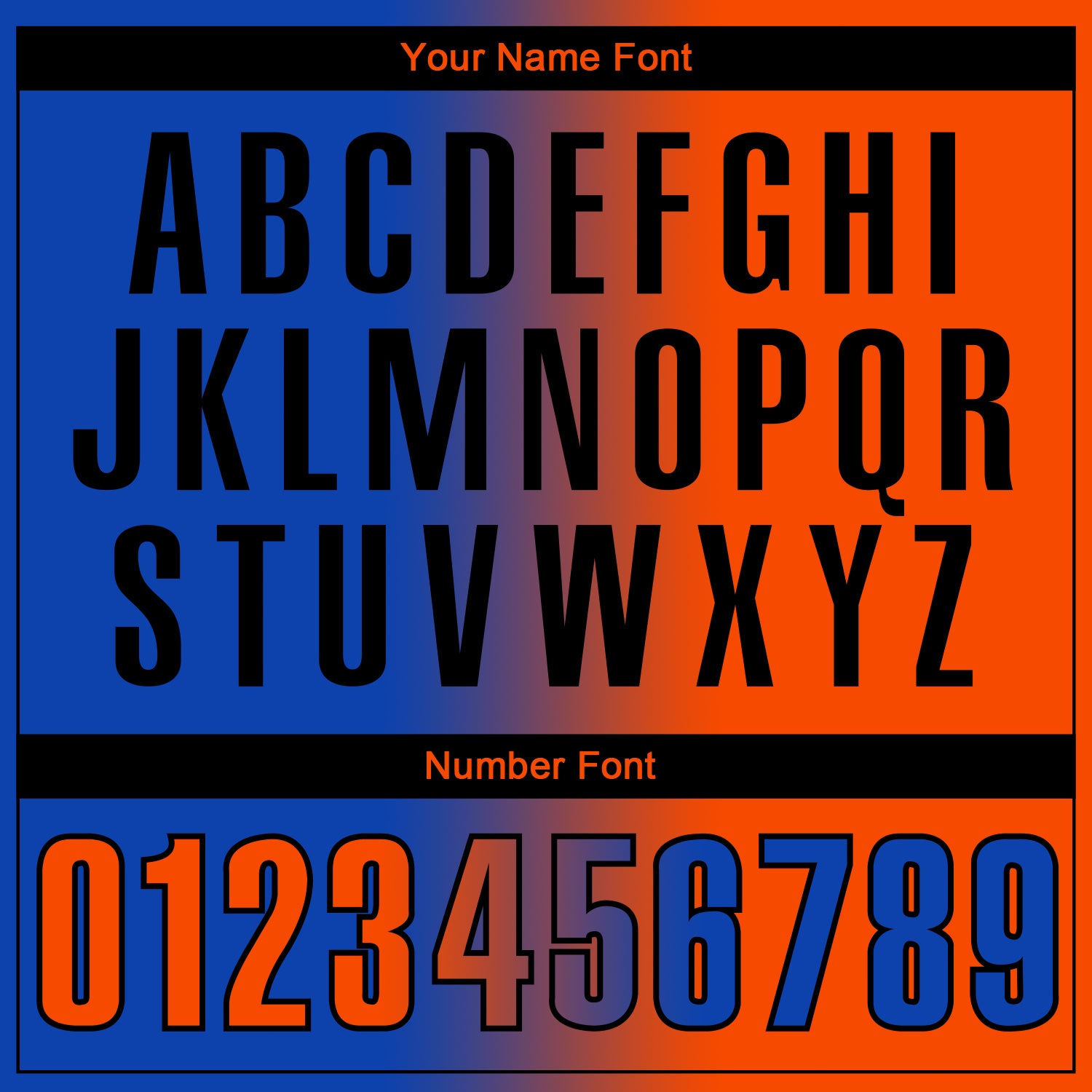 Custom Thunder Blue Orange-Black 3D Gradient Fashion Performance Polo Shirt