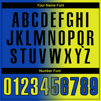 Custom Thunder Blue Neon Yellow-Black 3D Gradient Fashion Performance Polo Shirt