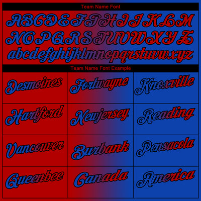 Custom Thunder Blue Red-Black 3D Gradient Fashion Performance Polo Shirt