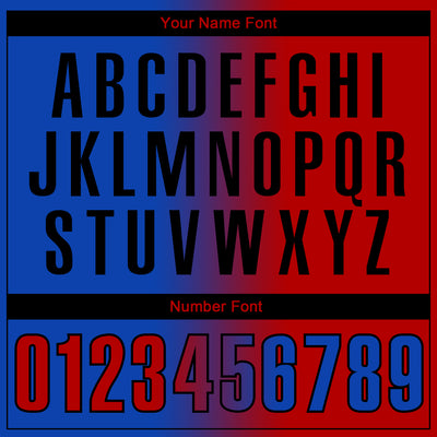 Custom Thunder Blue Red-Black 3D Gradient Fashion Performance Polo Shirt