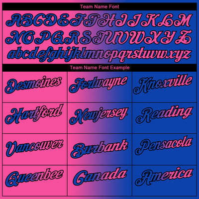 Custom Thunder Blue Pink-Black 3D Gradient Fashion Performance Polo Shirt