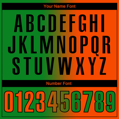 Custom Grass Green Orange-Black 3D Gradient Fashion Performance Polo Shirt