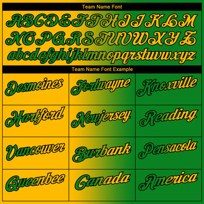 Custom Grass Green Gold-Black 3D Gradient Fashion Performance Polo Shirt