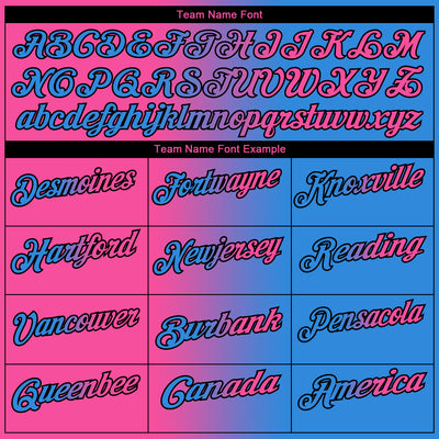 Custom Powder Blue Pink-Black 3D Gradient Fashion Performance Polo Shirt