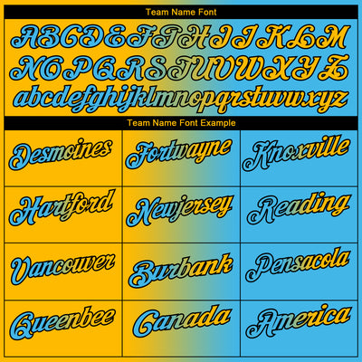 Custom Sky Blue Gold-Black 3D Gradient Fashion Performance Polo Shirt