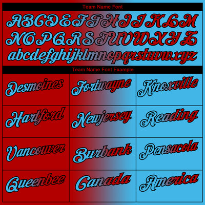 Custom Sky Blue Red-Black 3D Gradient Fashion Performance Polo Shirt