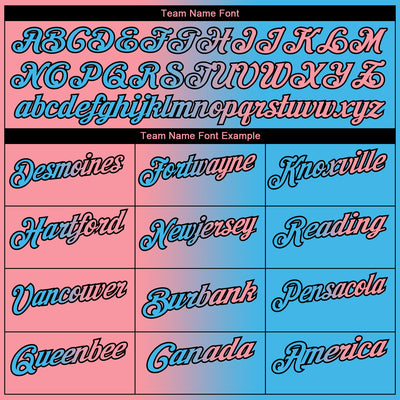 Custom Sky Blue Medium Pink-Black 3D Gradient Fashion Performance Polo Shirt