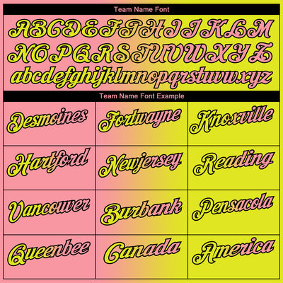 Custom Neon Yellow Medium Pink-Black 3D Gradient Fashion Performance Polo Shirt