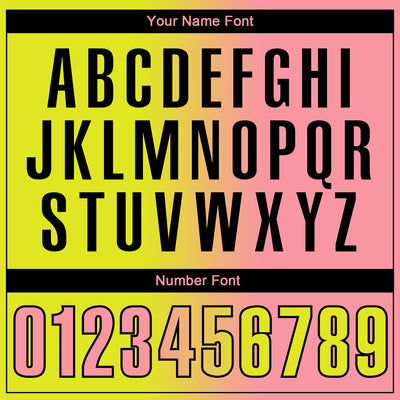 Custom Neon Yellow Medium Pink-Black 3D Gradient Fashion Performance Polo Shirt