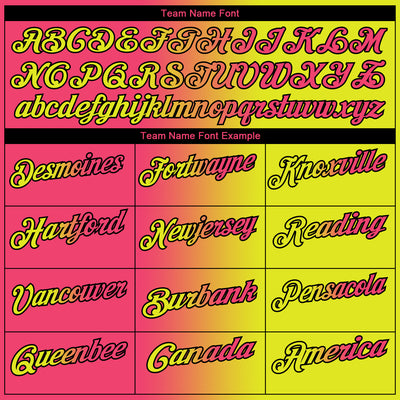 Custom Neon Yellow Neon Pink-Black 3D Gradient Fashion Performance Polo Shirt