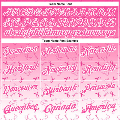 Custom Pink White 3D Gradient Pink Ribbon Breast Cancer Awareness Month Women Health Care Support Performance Polo Shirt