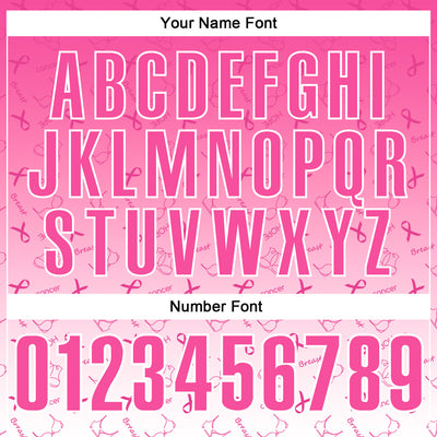 Custom Pink White 3D Gradient Pink Ribbon Breast Cancer Awareness Month Women Health Care Support Performance Polo Shirt