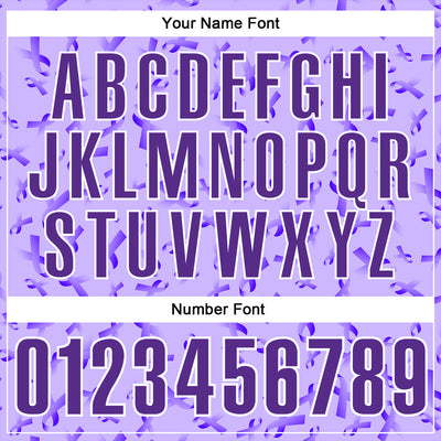 Custom Purple White 3D Pattern Design Purple Ribbon Gynecological Cancer Awareness Performance Polo Shirt