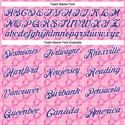 Custom Light Pink Purple-White 3D Pink Ribbon Breast Cancer Awareness Performance Polo Shirt