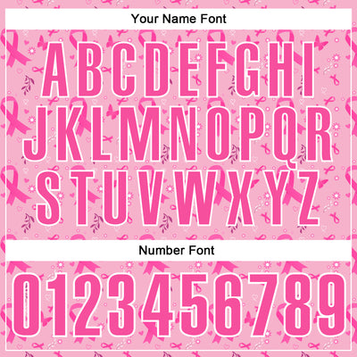 Custom Light Pink Pink-White 3D Pink Ribbon Breast Cancer Awareness Performance Polo Shirt