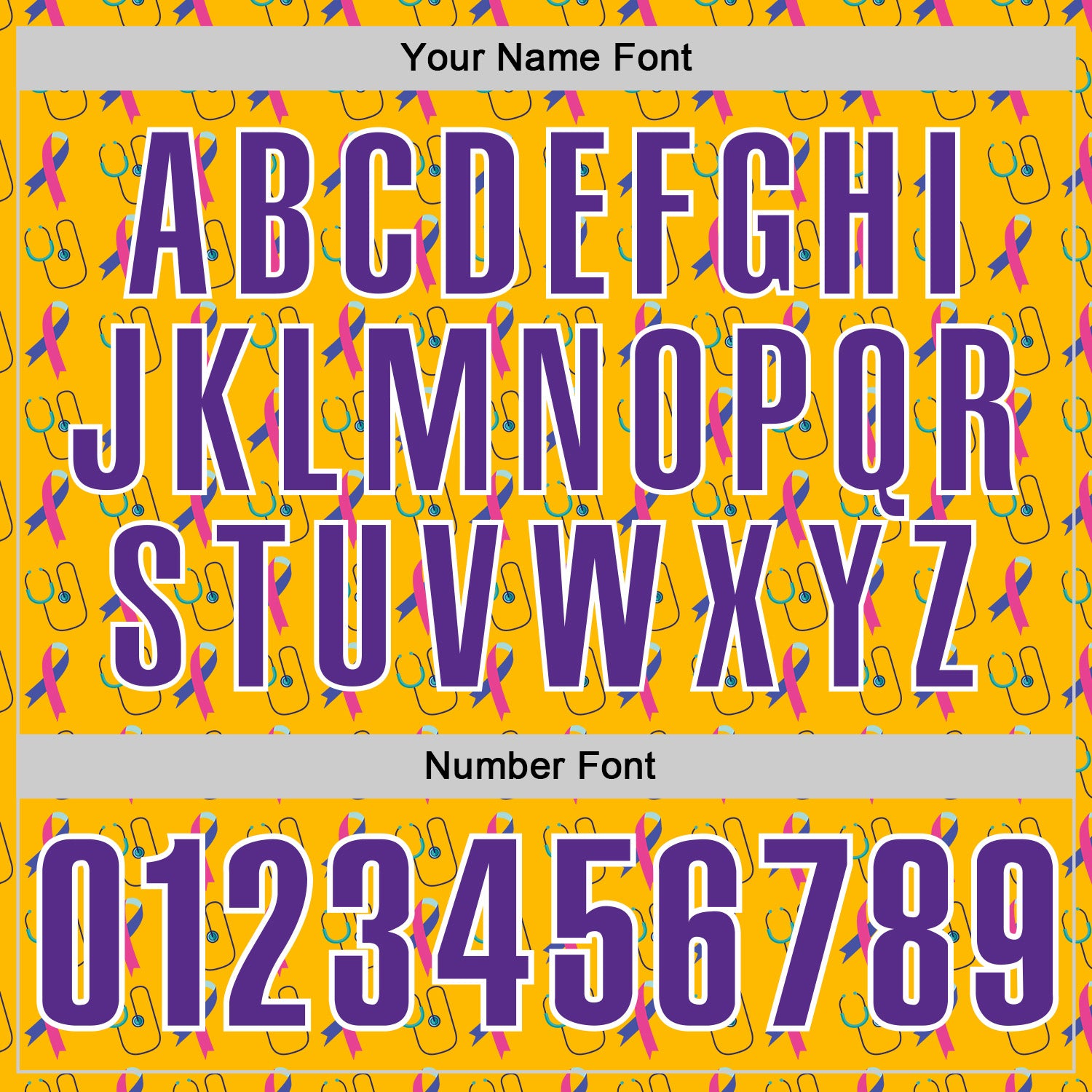 Custom Gold Purple-White 3D Pattern Design Purple Teal Pink Ribbon Thyroid Cancer Awareness World Cancer Day Performance Polo Shirt