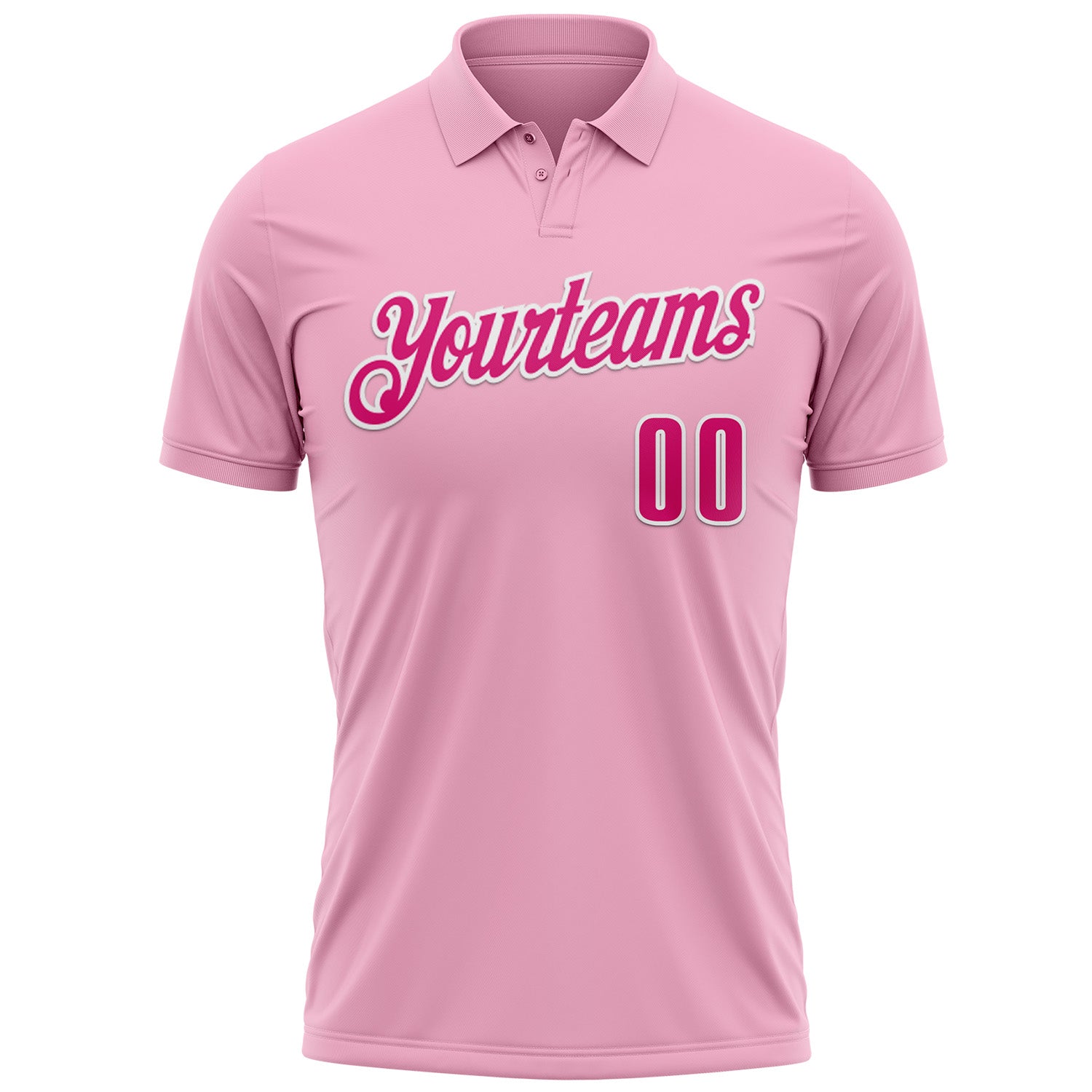 Custom Light Pink Hot Pink-White 3D Pink Ribbon Breast Cancer Awareness Performance Polo Shirt