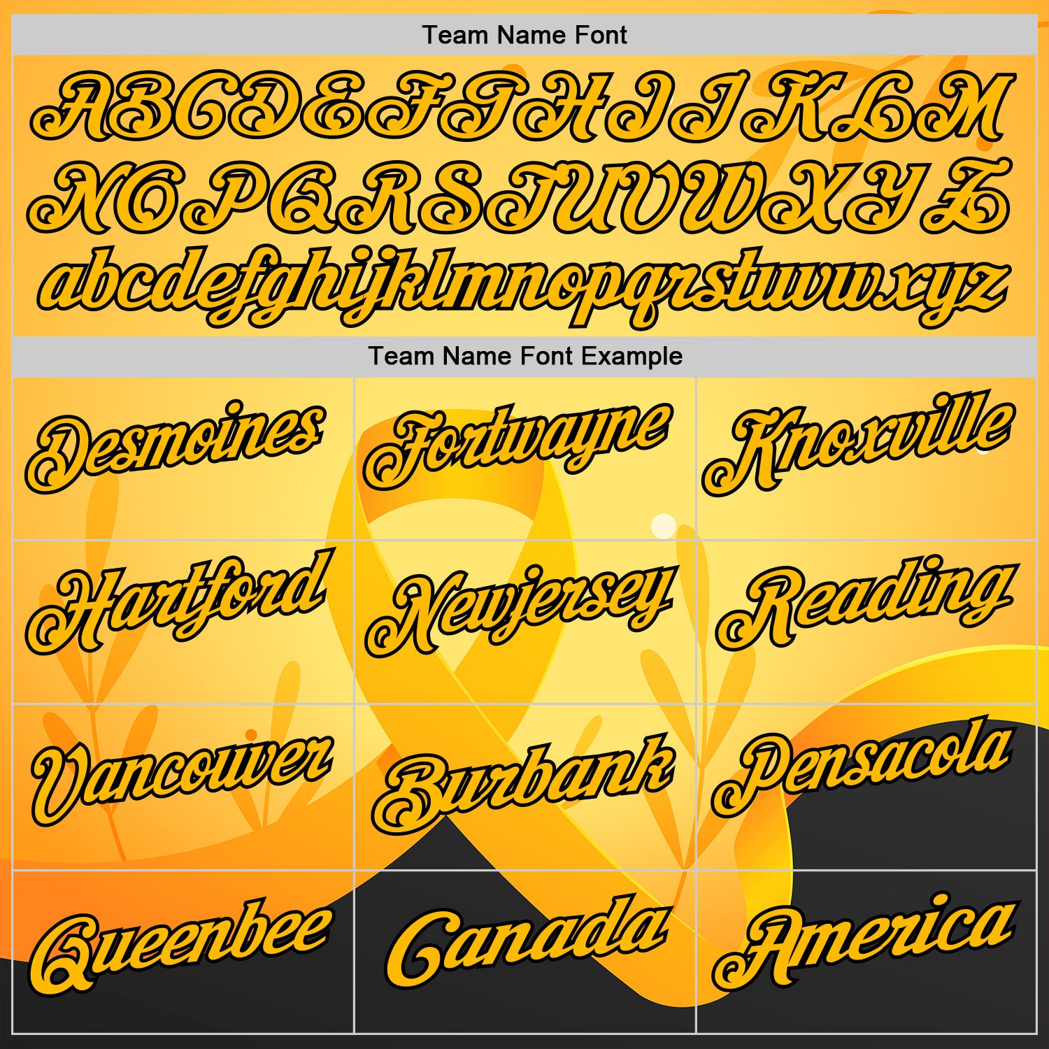 Custom Gold Black 3D Pattern Design Yellow Ribbon Bone Cancer Awareness Performance Polo Shirt