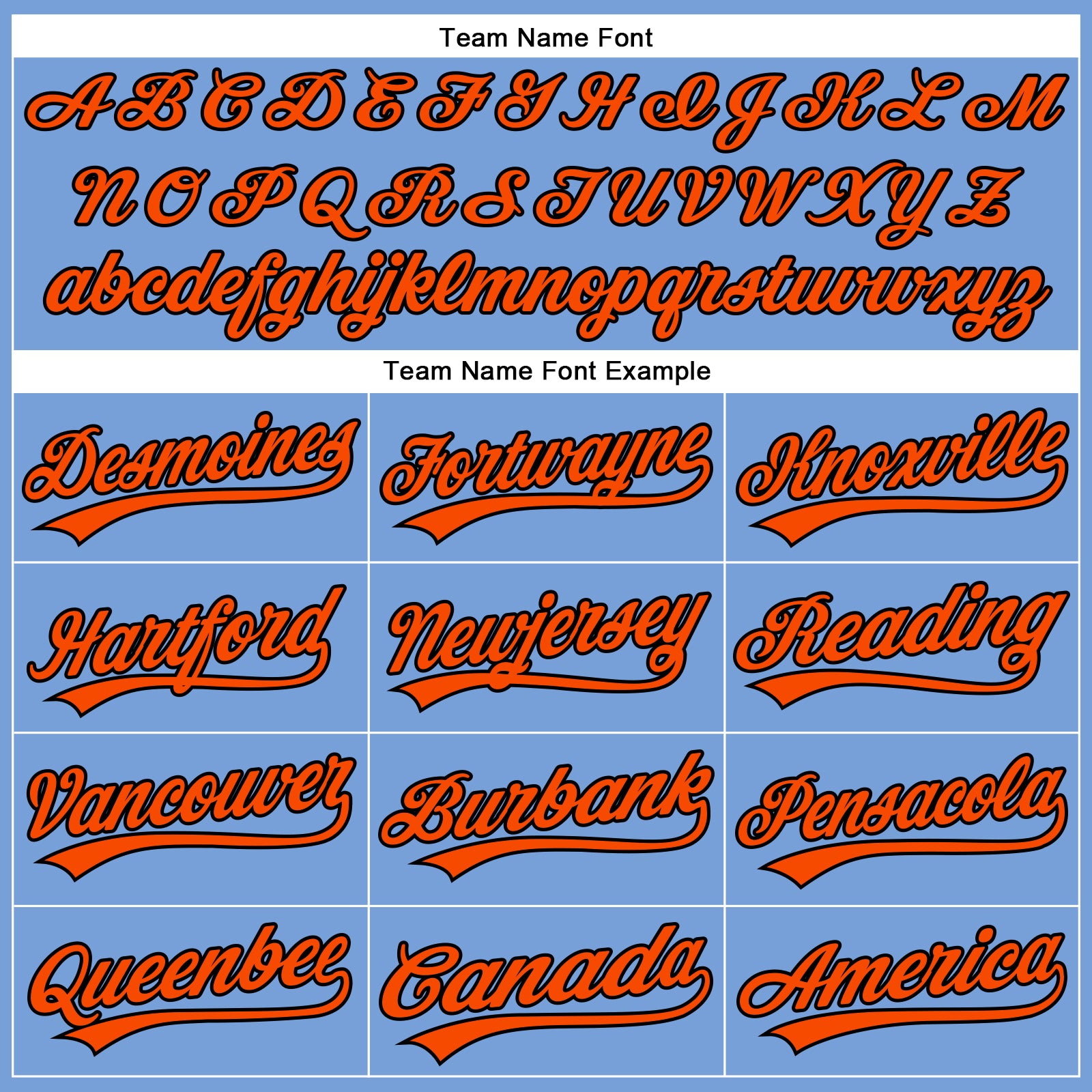 Custom Powder Blue Black Pinstripe Orange Authentic Baseball Jersey