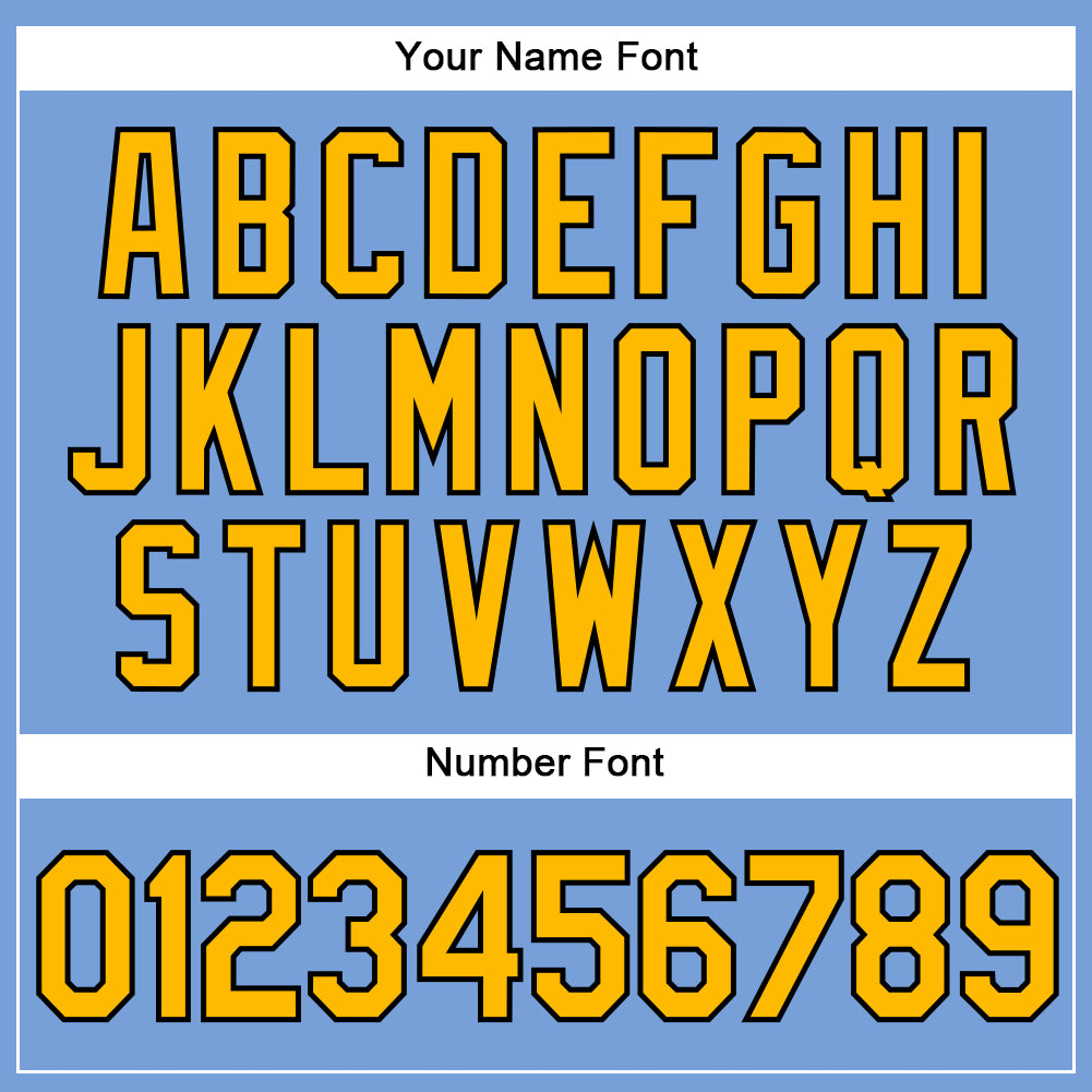 Custom Powder Blue Black Pinstripe Gold Authentic Baseball Jersey