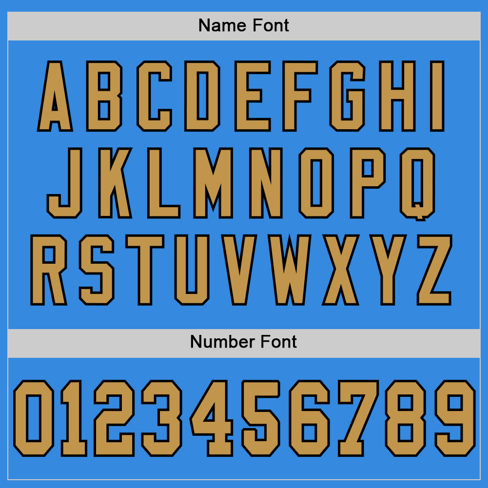 Custom Powder Blue Old Gold-Black Mesh Authentic Throwback Football Jersey