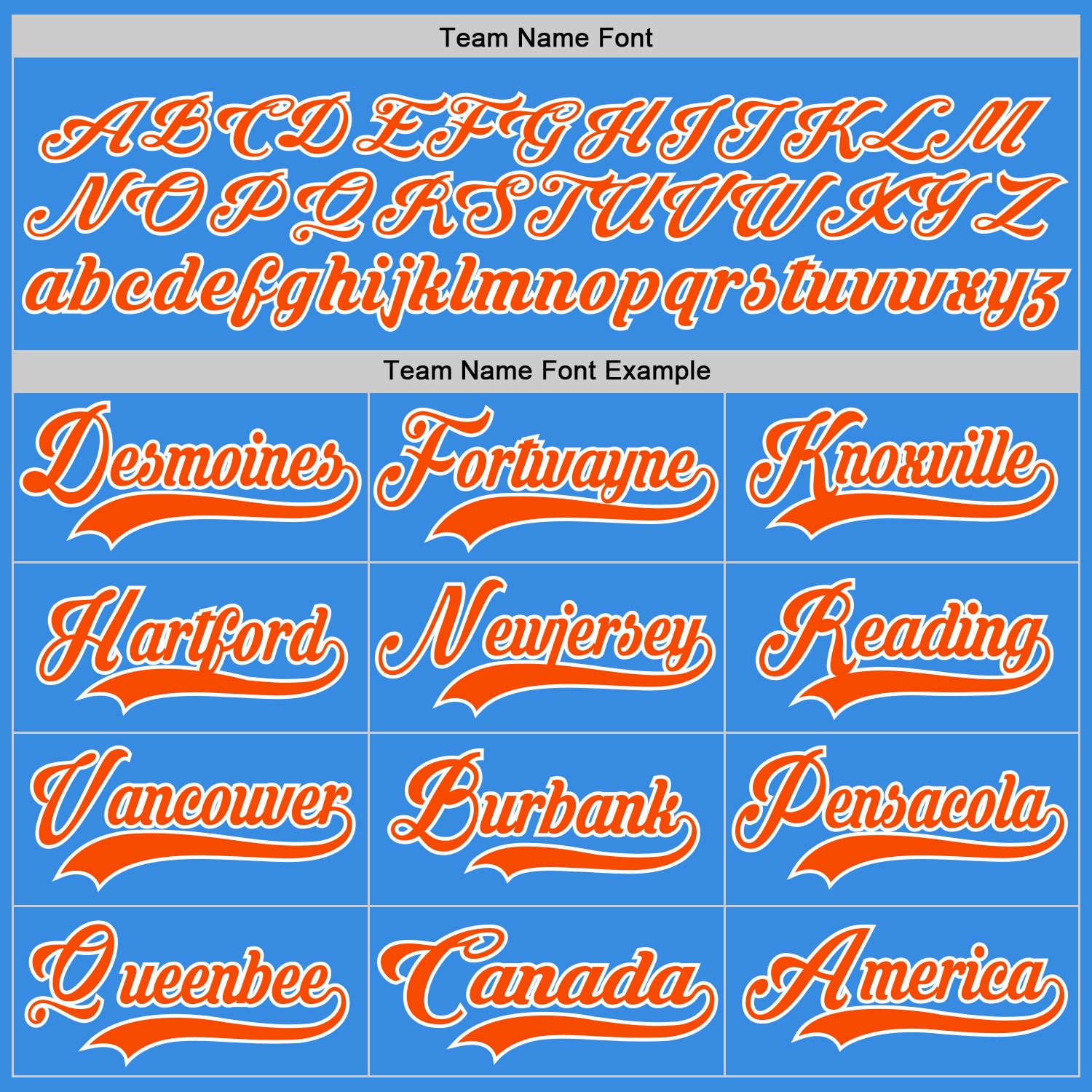 Custom Powder Blue Orange-White Hockey Jersey