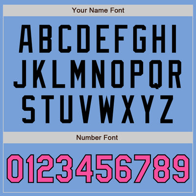 Custom Powder Blue Pink-Black Authentic Baseball Jersey